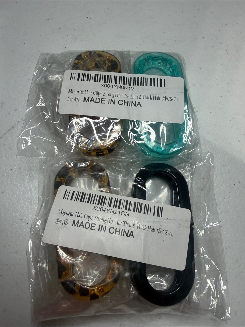 Magnetic Hair Clips Pack - Turquoise, Black, Tortoiseshell
